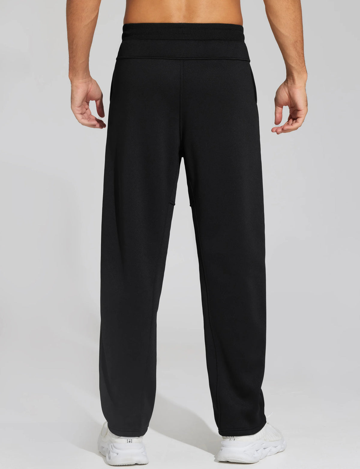 THE GYM PEOPLE Men's Baggy Sweatpants Fleece Drawstring/Straight Leg Open Bottom Workout Pants with Pockets