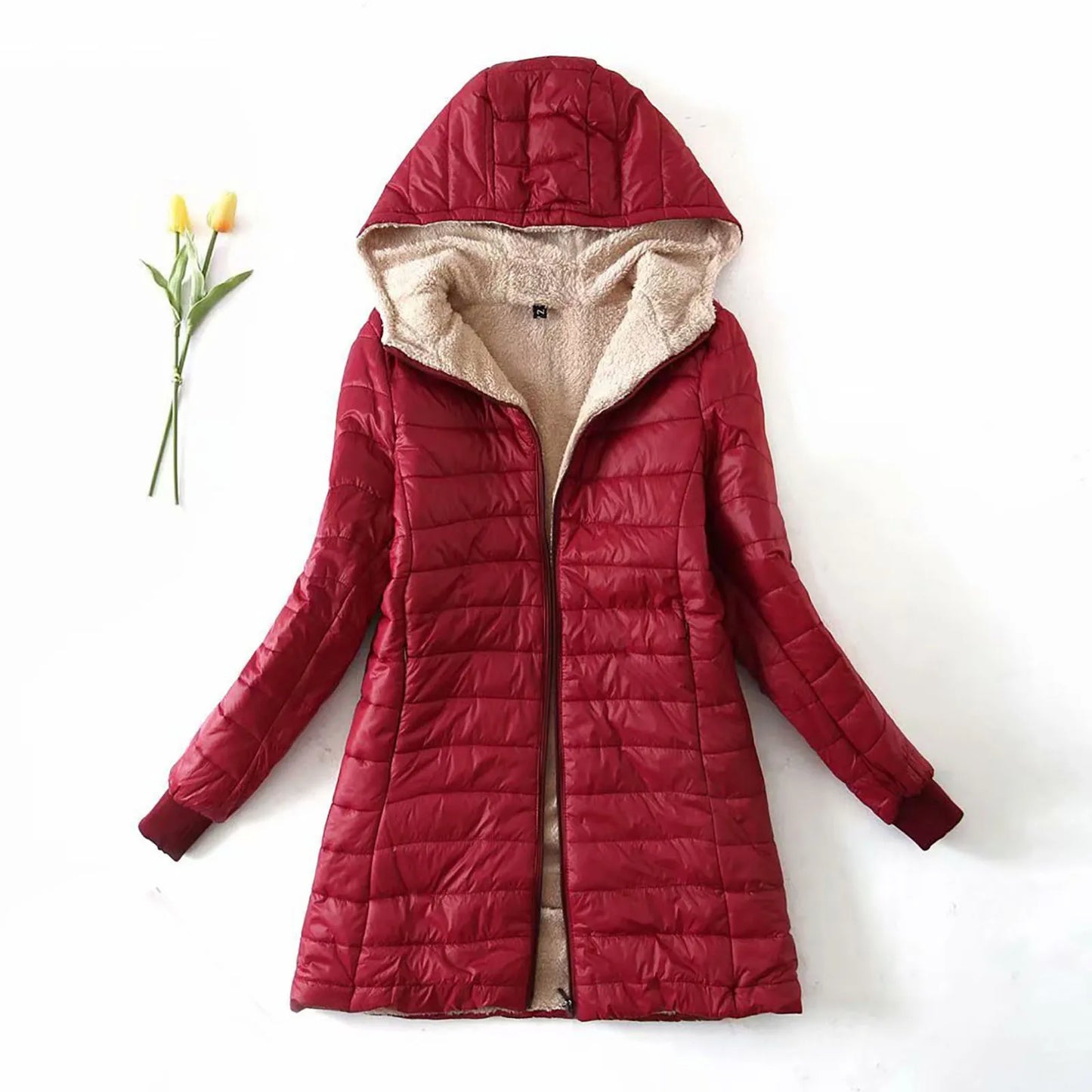 Women Plus Size Warm Plush Coats Winter Long Sleeve/Zip Up Overcoat Solid Warm Fleece Padded Jackets For Women