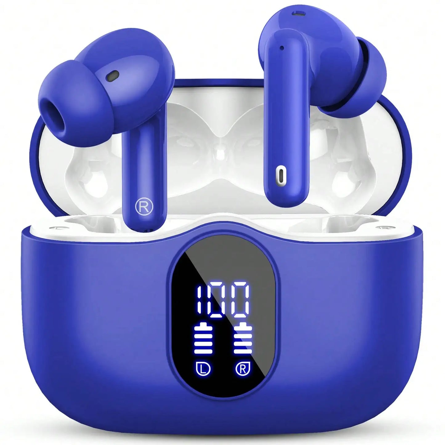 Ordtop Wireless Earbuds Bluetooth Headphones 48H Playtime Ear Buds/With LED Power Display, IPX7 Waterproof Bluetooth 5.4 Earphones