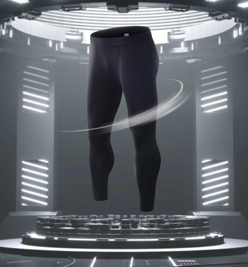Men's compression sports pants fast drying fitness sports pants/running tight pants training tight pants black