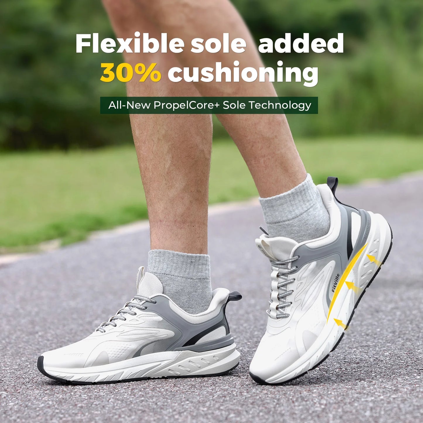 FitVille Comfortable Extra Wide Walking Shoes for Men/Lightweight Men[s Walking Shoes Wide Width Non Slip Cushioned