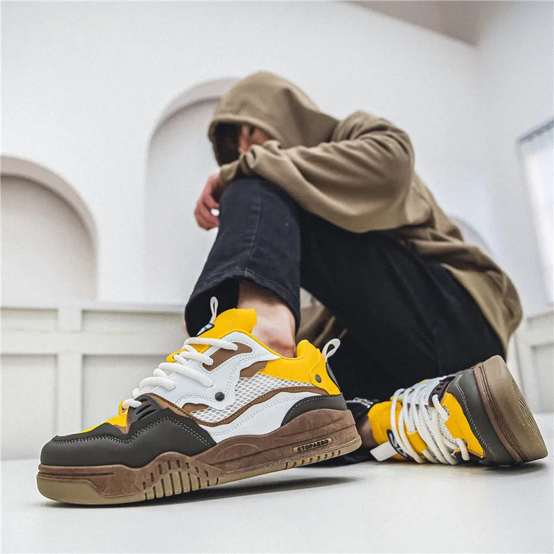 Men's shoes four seasons of the new style students/retro platform leisure sports shoes