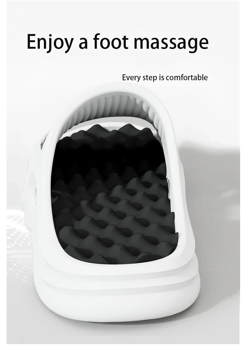 Men Fashion Massage Slippers Indoor/Outdoor Sandals Thick Sole Male Slides/Summer Non-Slip Men Shower Slippers