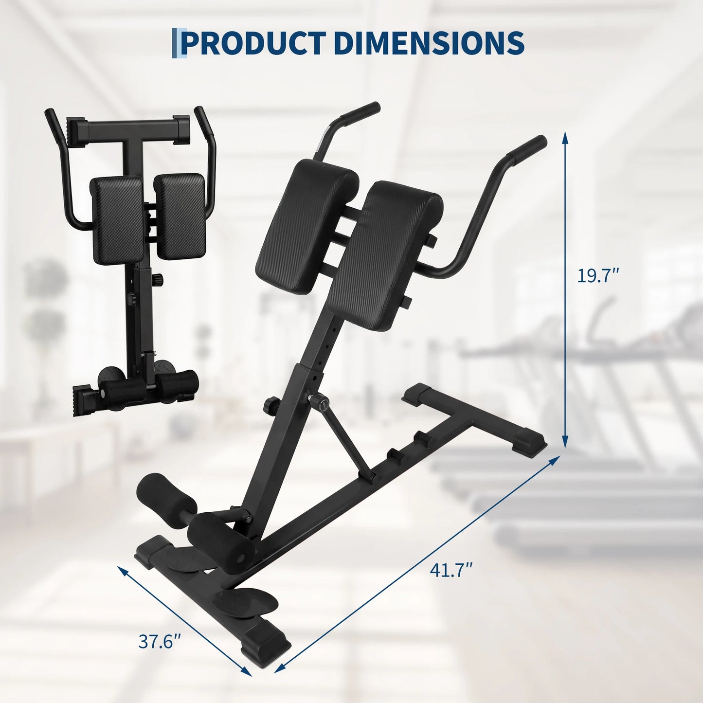 Multifunctional Hyperextension Roman Chair, Heavy Duty Fitness Workout Bench/for Glute Core Lower Back Training, 330 Lbs Weight Capacity