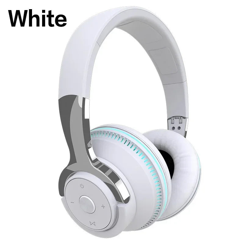 Bluetooth 5.1 Wireless Headphones Stereo Over Ear Headset/with Microphone Foldable Adjustable Lightweight Design Comfortable Fit