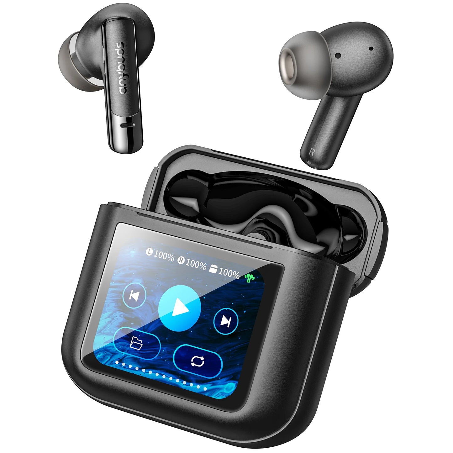 Wireless Earbuds with LCD Touch Screen Control/ANC Noise Cancelling Earphones Music/Game/Movie Mode Immersive