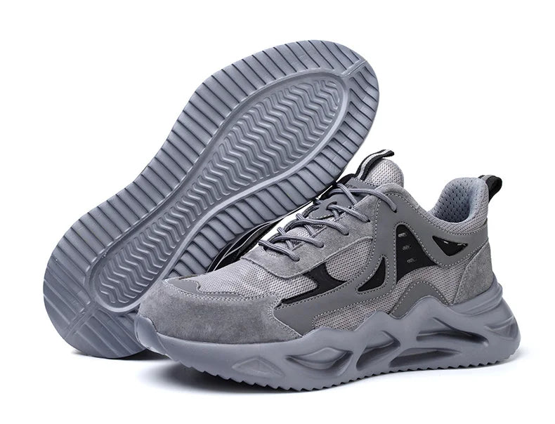 Men's Comfortable Soft-Soled Smash/and Puncture Resistant Work Shoes