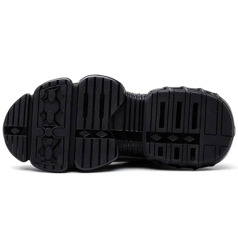 Men's Steel Toe Safety Shoes with Rotating Button Wear-Resistant/Puncture Proof Work Sneakers for Protection