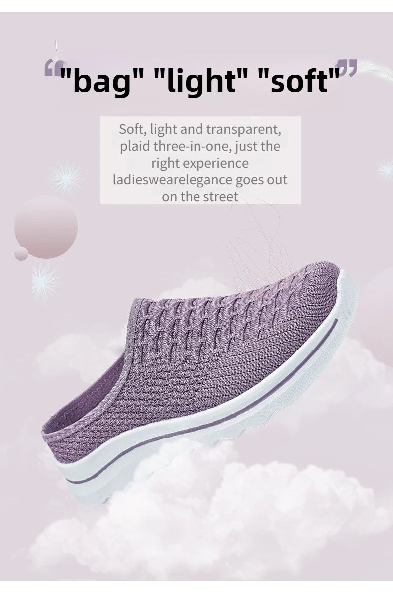 Women's Summer Breathable Commute Half Drag Shoes Soft Sole/Lightweight Slip On Casual Comfortable Odor-Resistant