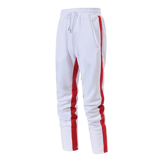 Men Baseball Pants Summer Stripe Sweatpants/Long Work Male White Elastic Waist Pants