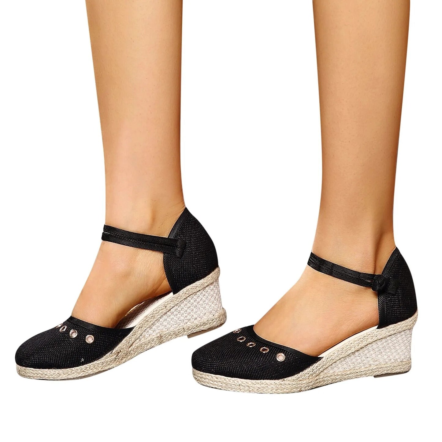 2023 Platform Sandals Wedge Woman Shoes/Elegant Ladies Slippers Summer Braided Buckle
