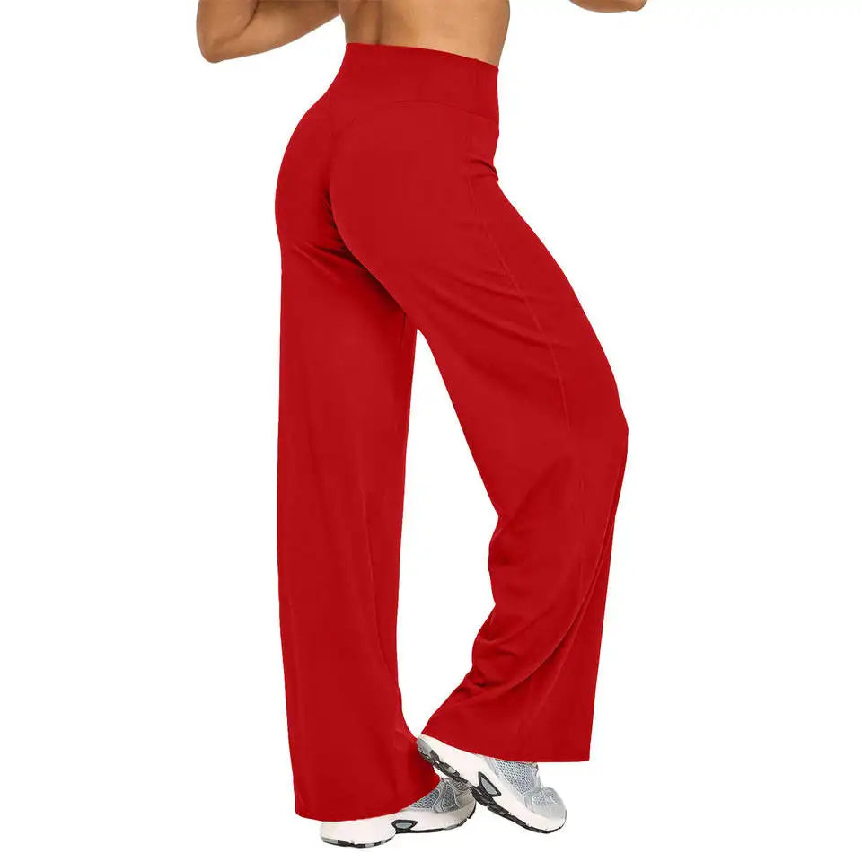 NCLAGEN Soft Motion Straight Leg Bottoms Women's Mid-Waist Yoga Pants/GYM Leggings Naked Feel Pilates Running Sports Trousers