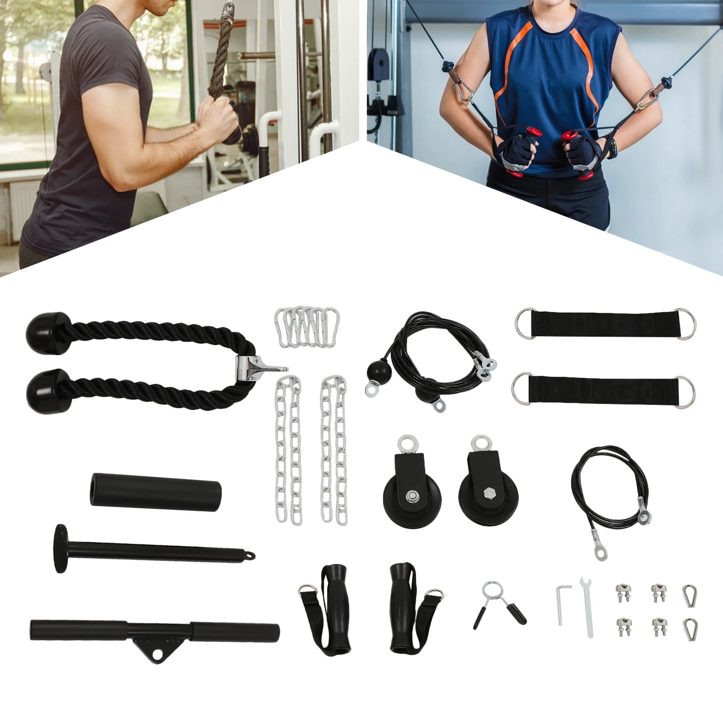 Cable Weight Pulley System Home Gym Equipment/Fitness Pulley Cable System for Biceps Triceps Shoulders