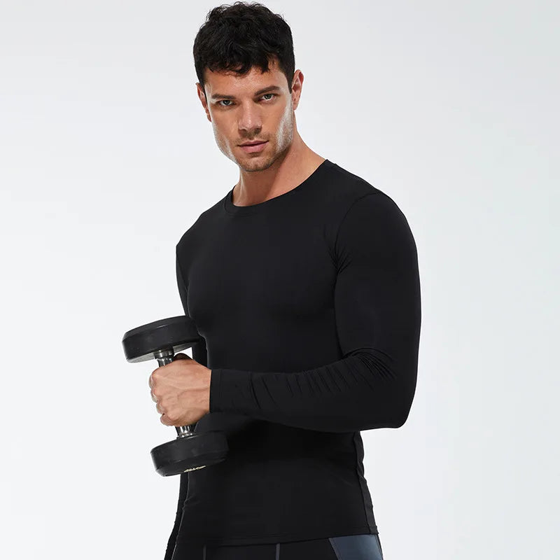 Men Compression Running T-Shirt Fitness Tight Long Sleeve Sport T-shirt/Training Jogging Shirts Gym Sportswear Quick Dry Clothes