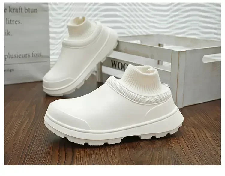 Winter Warm Kitchen Non-slip Waterproof Restaurant Working Shoes/Eva Chef Cotton Slippers Size 36-47