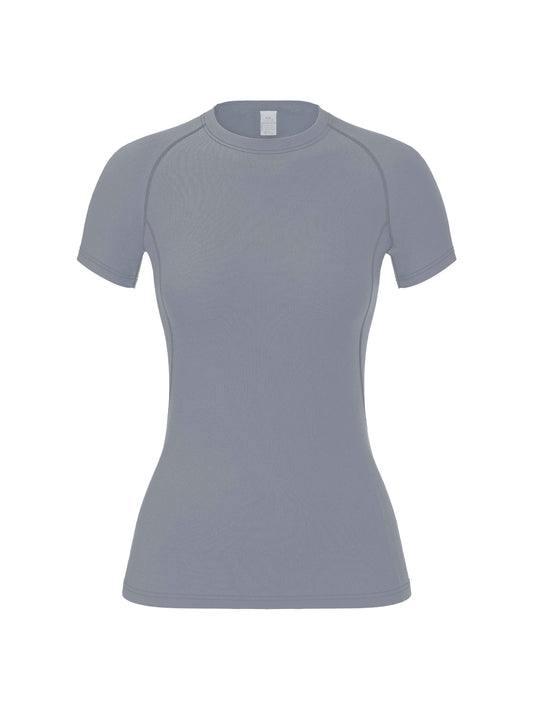 Women's compression shirt short-sleeved sports yoga running T-shirt/summer gym workout quick-drying stretch T-shirt