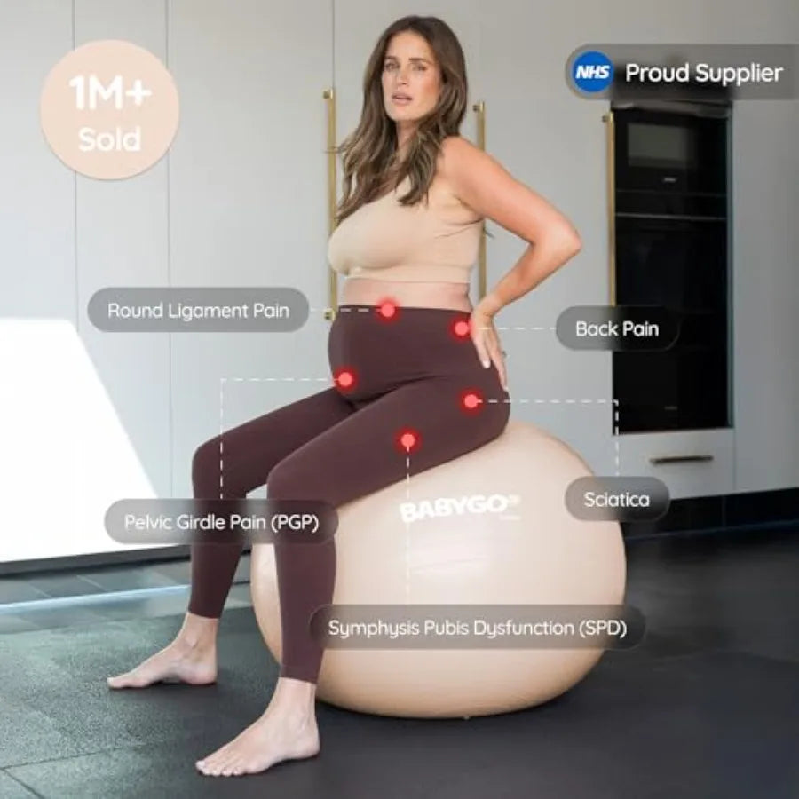 BABYGO Birthing Ball Pregnancy Yoga Labor Exercise Ball Book Set/Trimester Targeting Maternity Physio Birth Recovery Plan