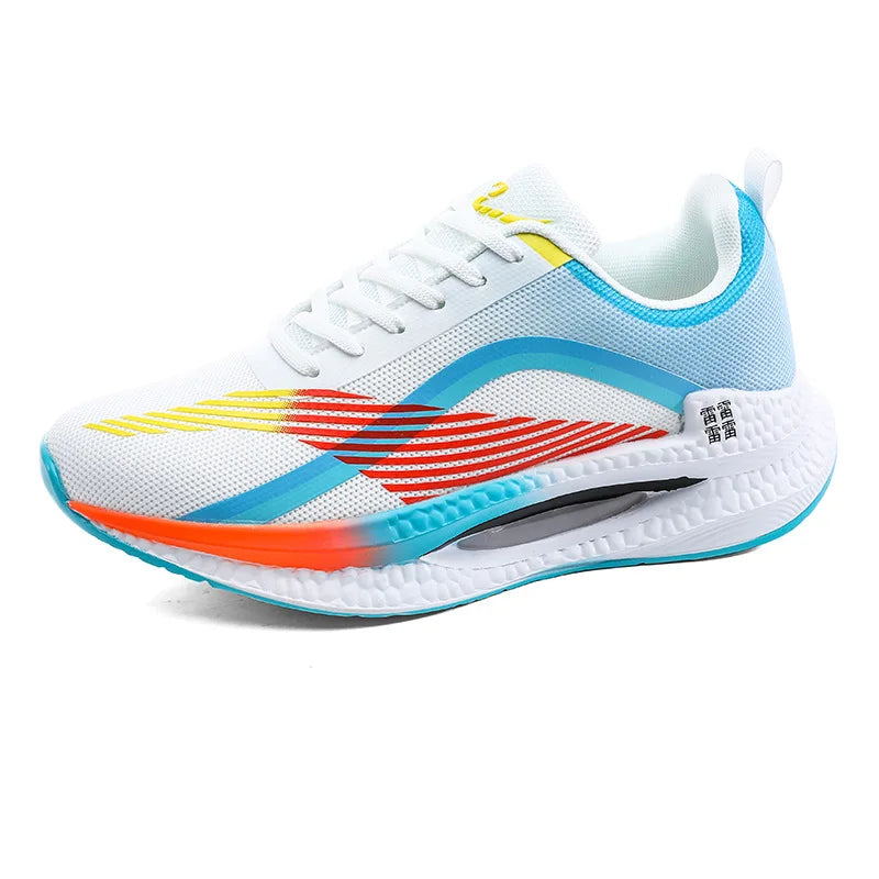 Men's lightweight mesh sports shoes, shock-absorbing/running shoes with air cushion and popcorn sole