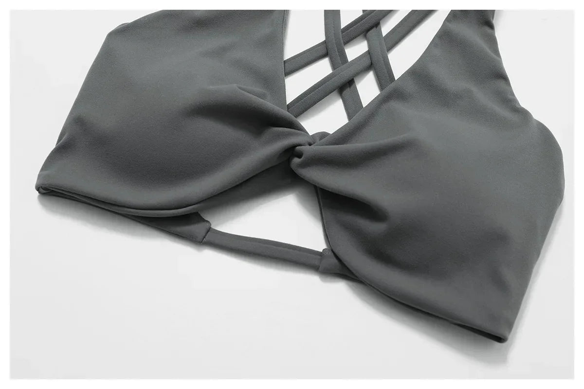 Push Up Gym Tops Women Pleated Design Sports Bra Women Beauty/Cross Back Yoga Bras Running Yoga Clothes Fitness Workout Bra