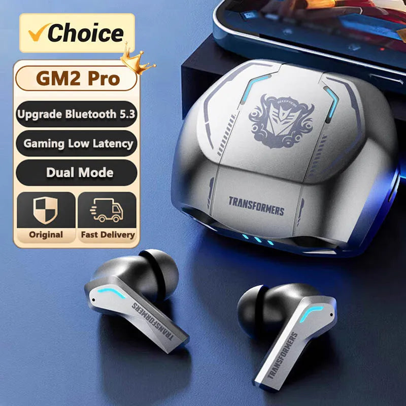 Ship From US Transformers TF-T06 Bluetooth Earphones Gaming Headset/Low Latency with Mic Headphones HD Call Wireless Earbuds