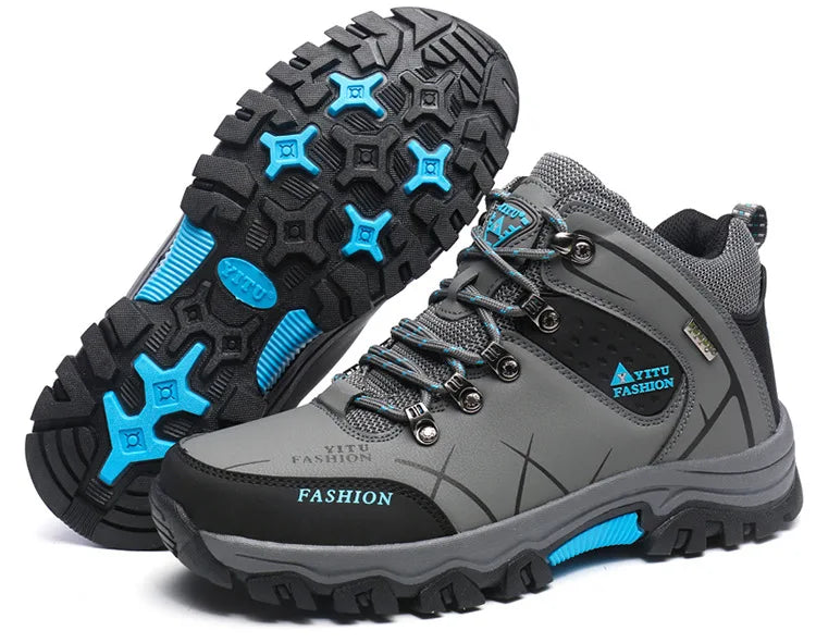 Oulylan Climbing Shoes Sports Thick Insulation Men/Hiking Waterproof Trekking Boots Mountain Rubber Sole Shoes