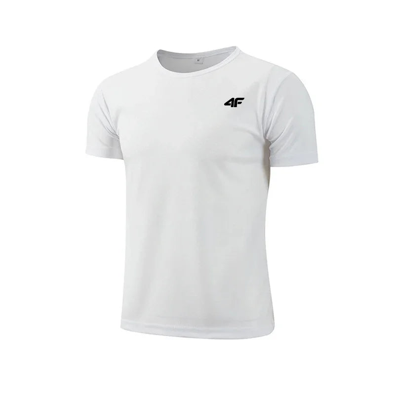 Men's Summer Exercise Training T-shirt High Quality Breathable/Quick Dry Short Sleeved Top Marathon Gym Fitness Basketball Tees