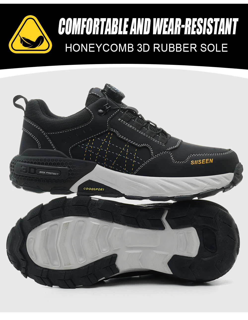 NEW Work Safety Shoes for Men Steel Toe Cap 4.0 KEVLAR Rotating Button/Work Sneakers Anti-smash Puncture-Proof Shoes Work Boots