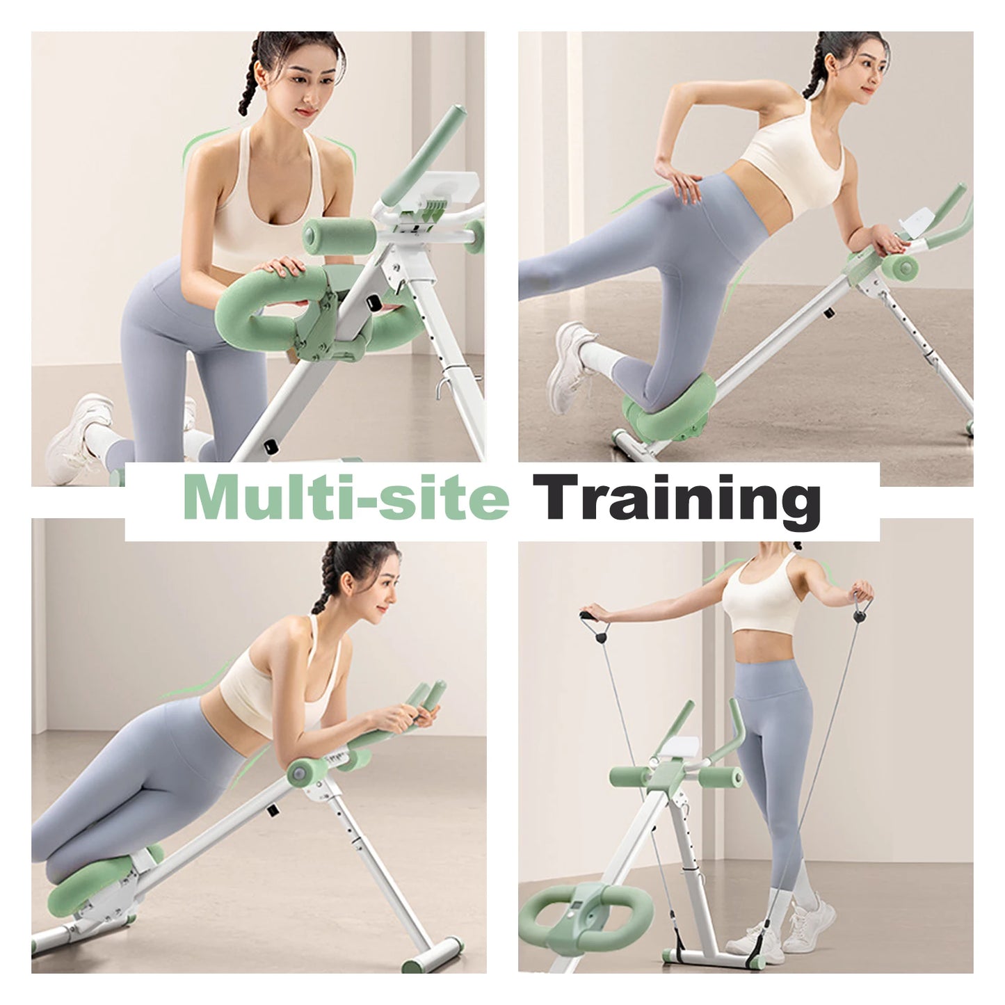 Ab Workout Machine Abdominal Adjustable Folding Crunch/Trainer Core Machine Full Body  Equipment for Home Gym