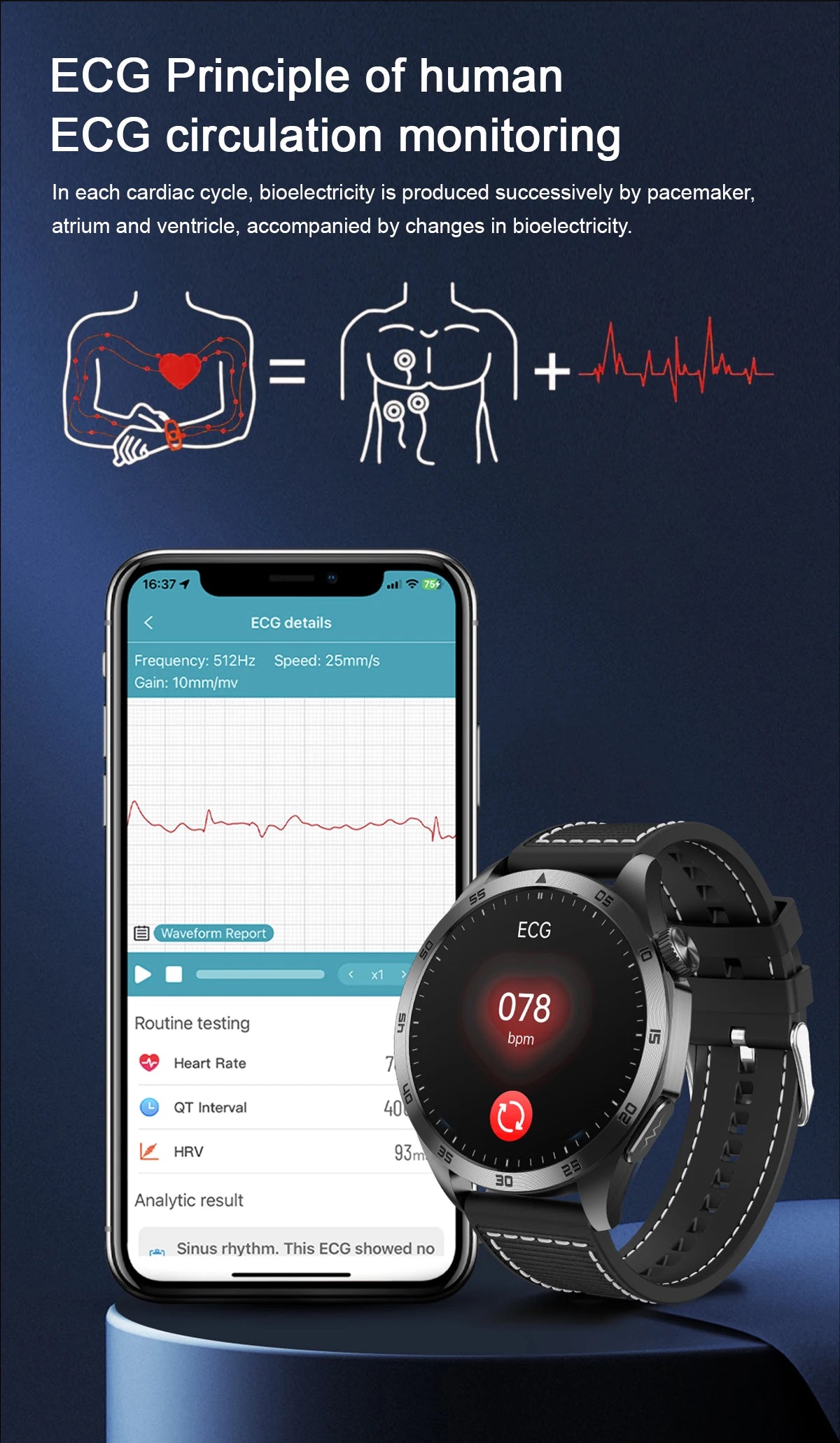 Marsyu 2026 New Nursing Grade Smart Watch ECG+PPG Blood Lipid/Blood pressure Uric Acid HD Bluetooth Call Clock Health Smart Watch
