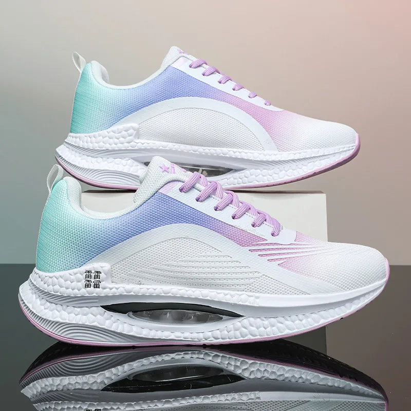 Men's lightweight mesh sports shoes, shock-absorbing/running shoes with air cushion and popcorn sole
