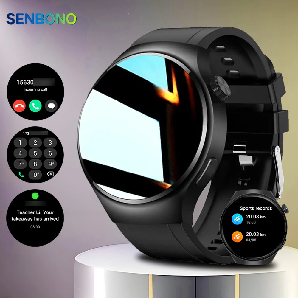 SENBONO Men's Smart Watch Heart Rate Blood Oxygen Monitor/Bluetooth Call Multiple Sport Modes Voice Assistant Smartwatch for Men