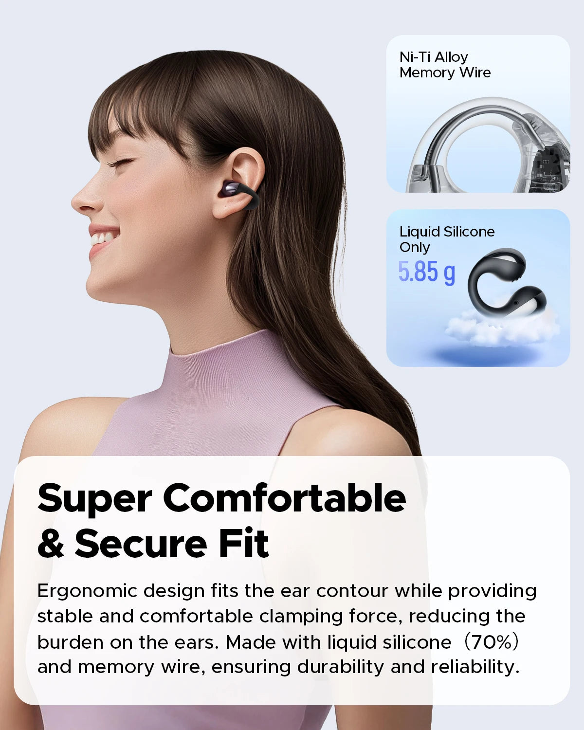 SoundPEATS PearlClip Pro Bluetooth 5.4 Opean-Ear Earbuds/Wireless Earphones Multipoint Connection Clip on Headphones