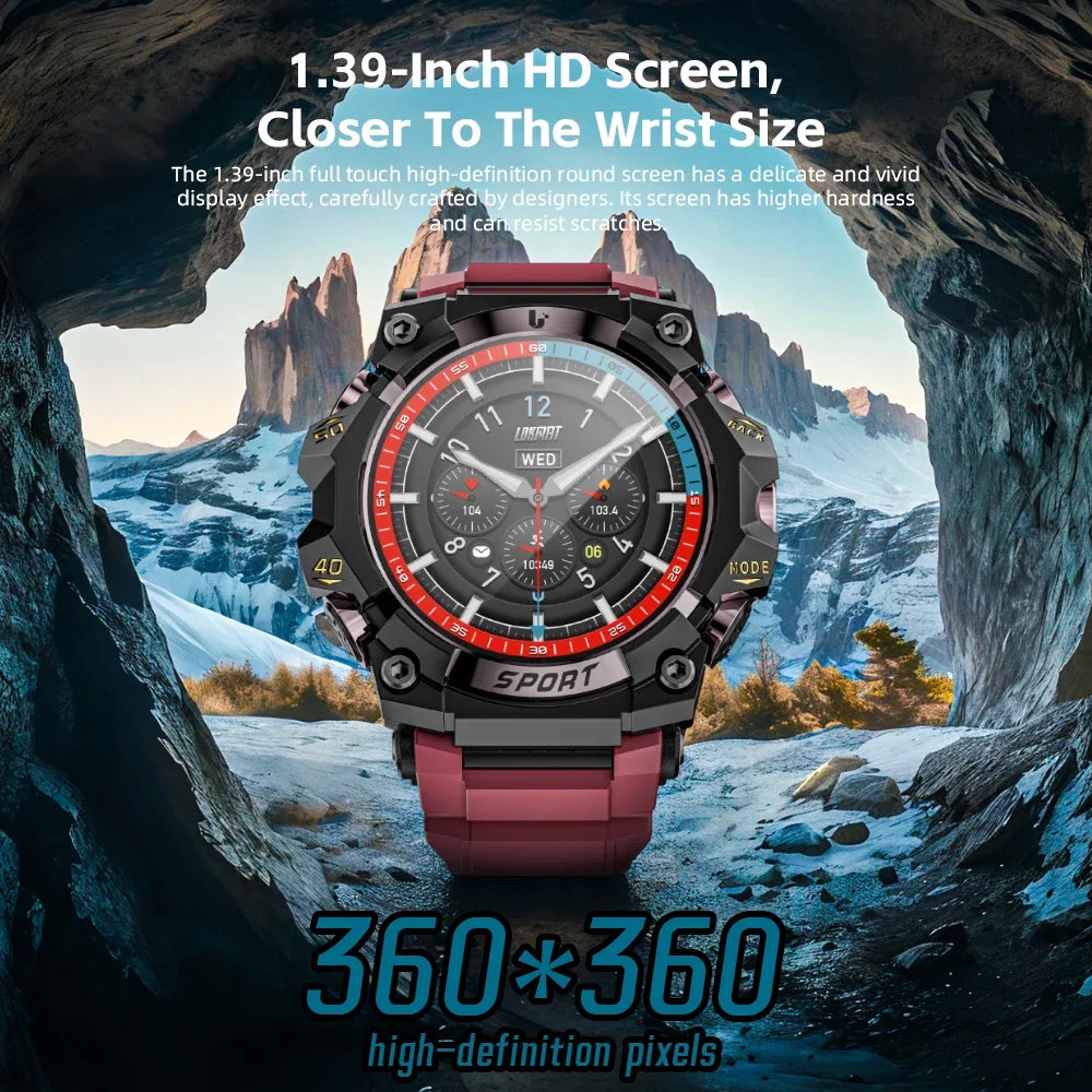 LOKMAT New Rugged Smart Watch Bluetooth Calls Wristband/Fitness Tracker Flashlight Message Push Heart Rate Monitor for Phone
