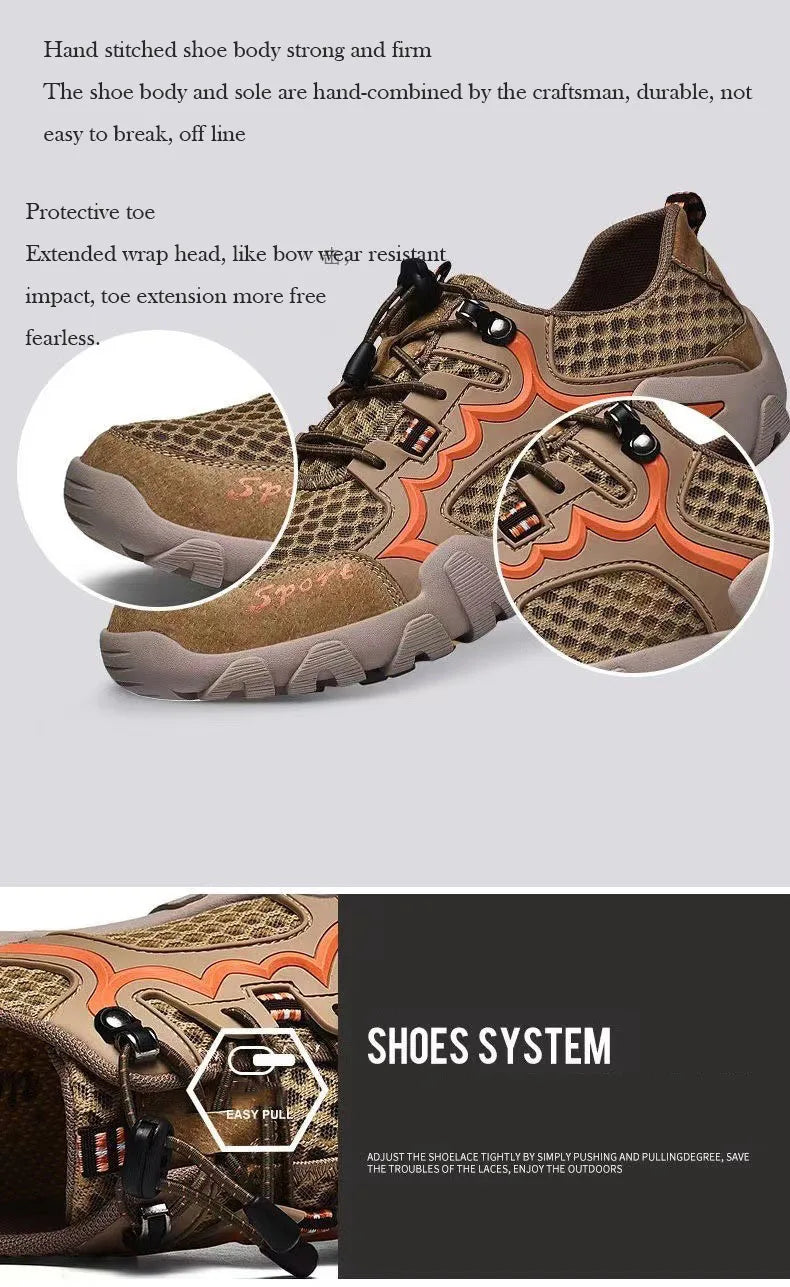 Oulylan Summer Breathable Men Hiking Shoes Mesh Outdoor Men/Climbing Shoes Men Sport Shoes Quick-dry Water Shoes