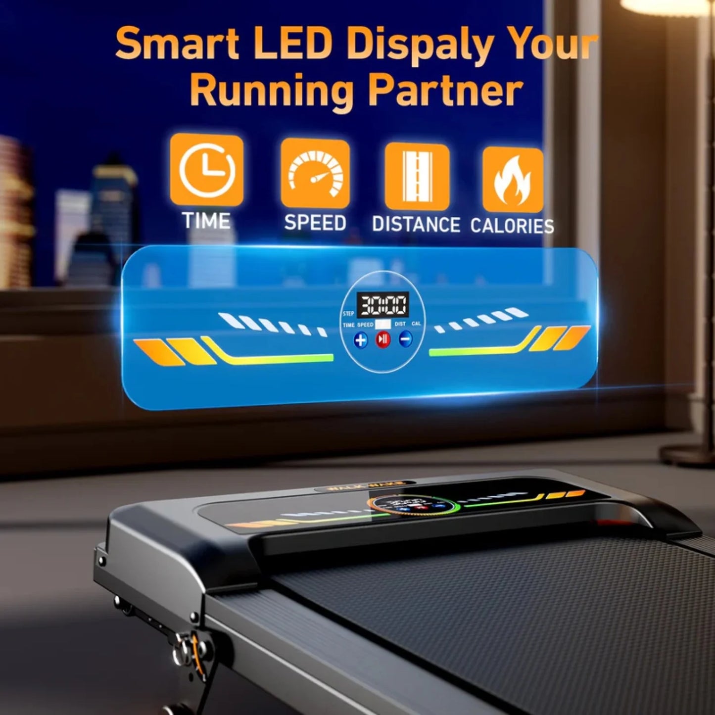 Portable Incline Walking Pad 330lb Capacity, 2.5HP/Under Desk Treadmill with LED Display & Remote Control