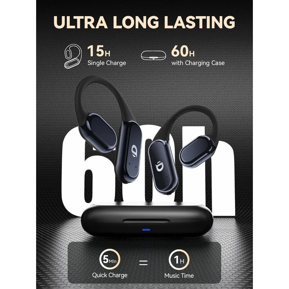 Bone Conduction Earphones,Open Ear Headphones/Bluetooth 5.3, 60H Playtime, IP68, AAC/SBC, Active Lifestyle