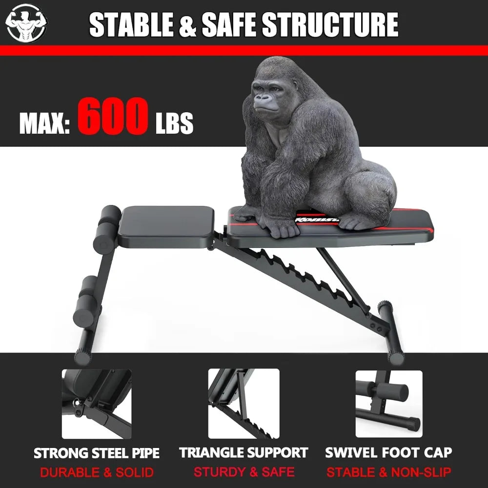 Weight Bench, Adjustable Workout Bench/Exercise Bench Press for Home Gym Foldable Equipment