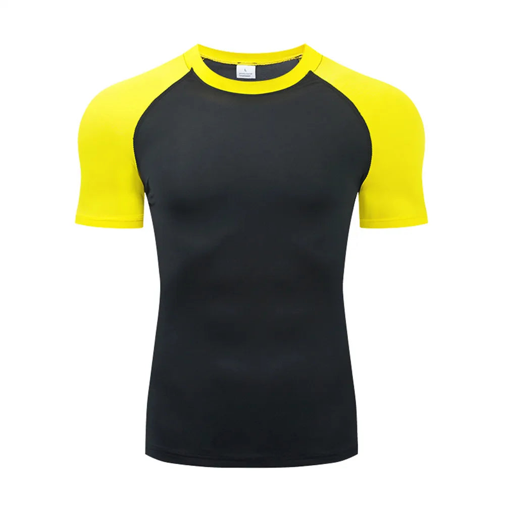 Men's T Shirt Outdoor Training Fitness Gym Jogging Running Sweatshirt/Man Compression Shirts Tight Elastic Breathable