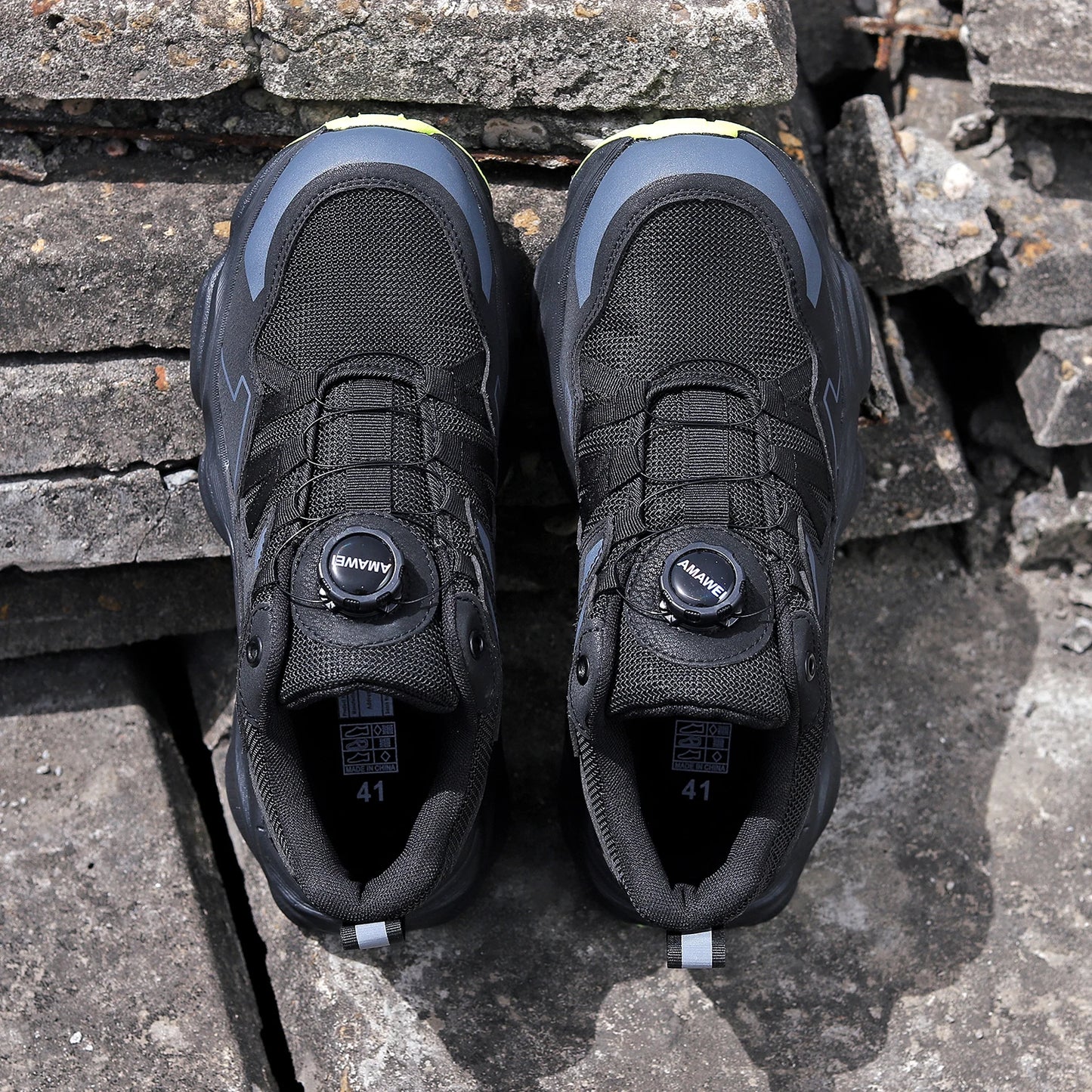 Rotating Button Steel Toe Safety Shoes for Men Lightweight/Work Sneakers Puncture Proof Work Shoes Construction Safety