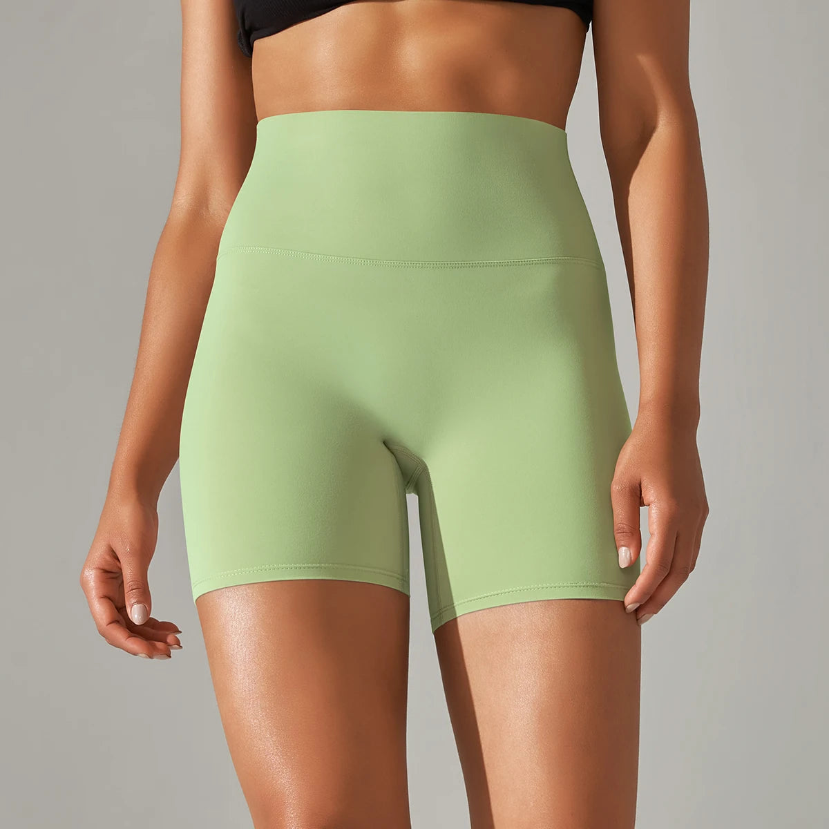 Women High Waist Breathable Yoga Fitness Shorts Stretch Sports Leggings/Running Cycling Summer Daily Workout Gym Athletic Shorts