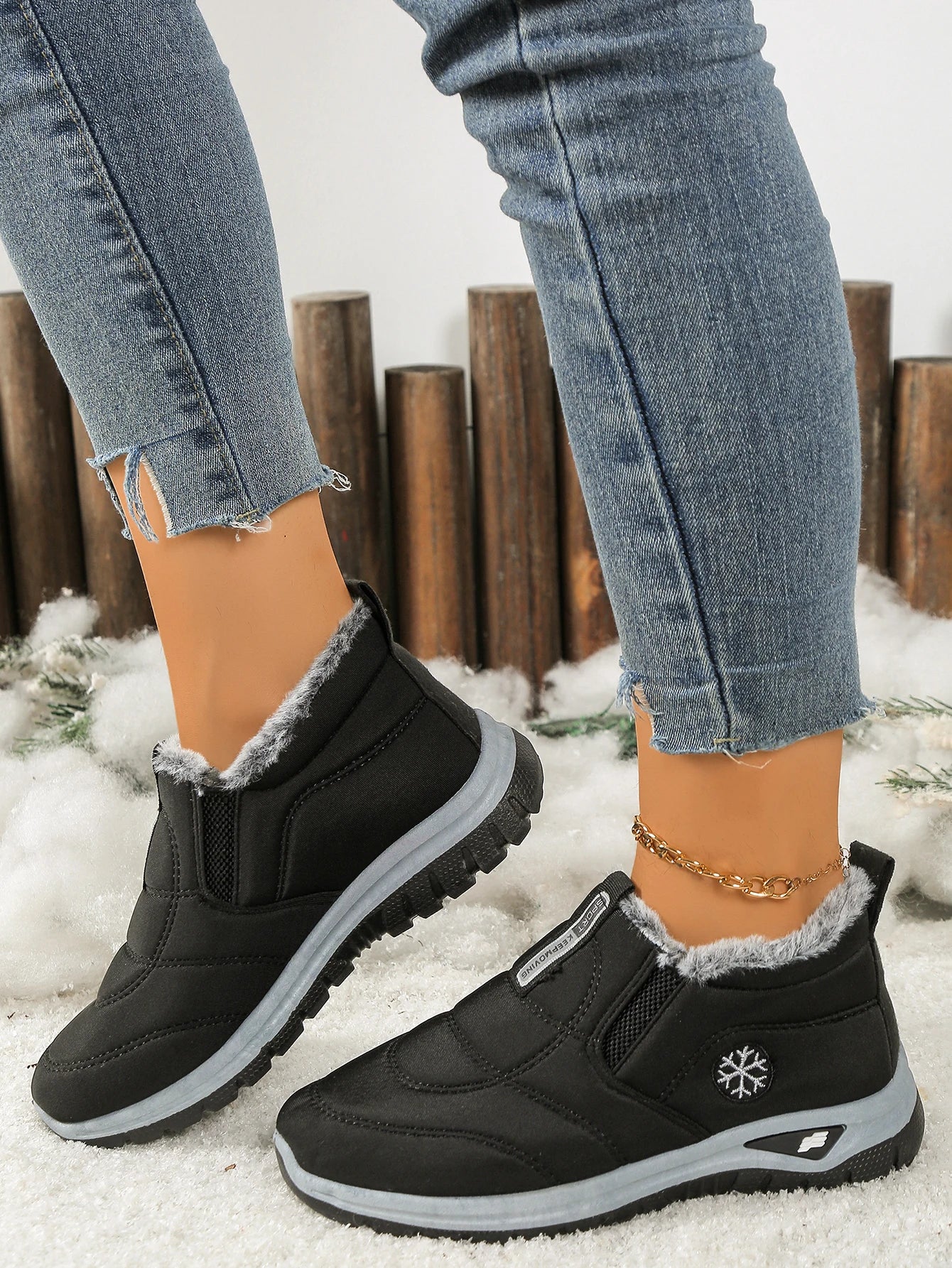 Women's shoes, casual shoes fleece thickened, warm/soft-soled anti-slip and comfortable snow boots