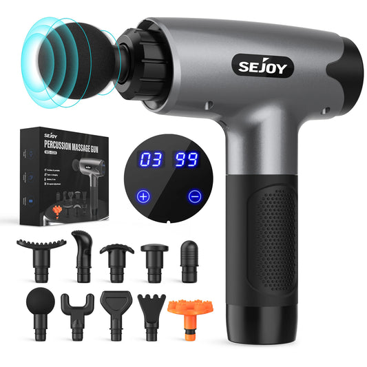 Electric Fascia Gun Muscle Massage Gun with 10 Massage Heads 30 Speeds/Percussion Tissue Back Massager For Body Back Neck Leg
