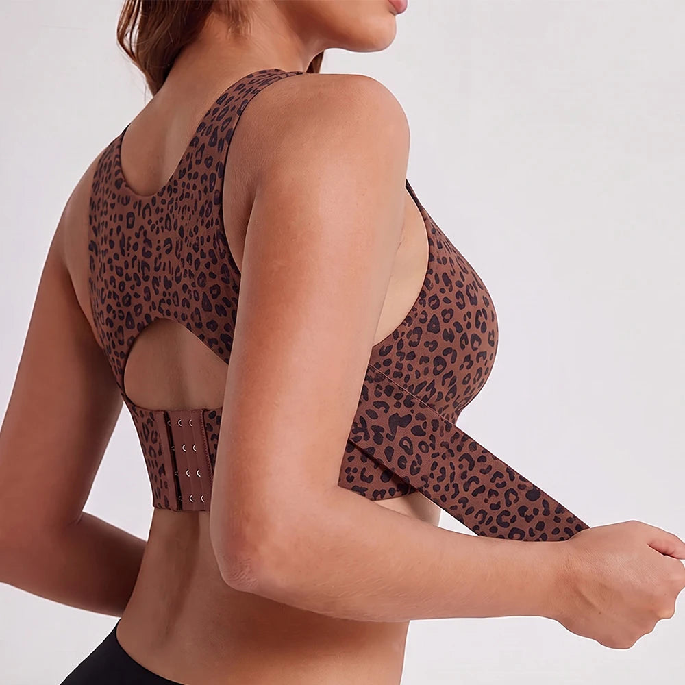 Women Wireless Posture Bra, Front Closure Cross Back Design/Wide Strap Full Coverage Back Support Comfort Daily Underwear