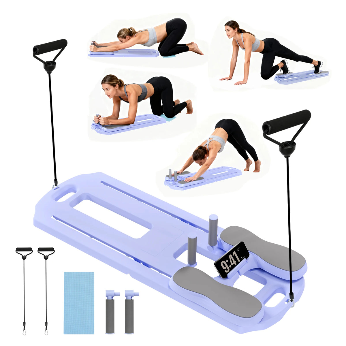 Foldable Pilates Ab Board 5-in-1 Core Training Slab Board/Abdominal Exercise Fitness Equipment Multifunctional