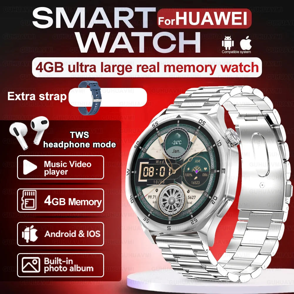 New for Huawei GT5 PRO Smartwatch 4GB Memory GPS Sport Video player/Bluetooth call Electronic album smartwatch for IOS