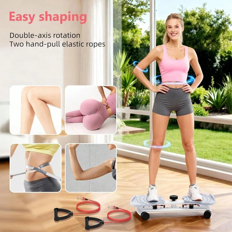 Twist Waist Disc Board with Resistance Bands, Multifunctional Home/Fitness Foot‑Twist Exercise Machine, Portable Waist‑Shaping