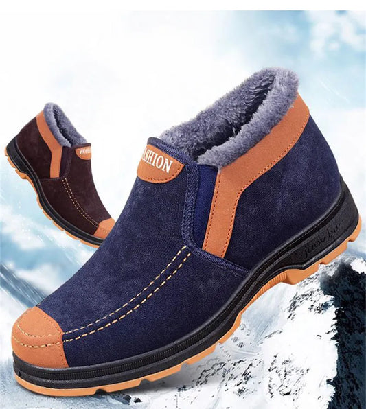 Men Snow Boots Winter New Fashion Waterproof/Plush Sneakers Men Casual Slip on