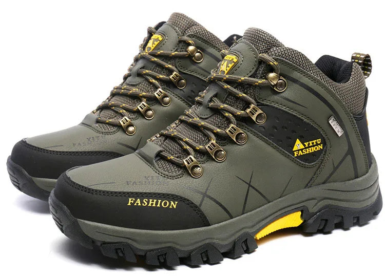 Oulylan Climbing Shoes Sports Thick Insulation Men/Hiking Waterproof Trekking Boots Mountain Rubber Sole Shoes