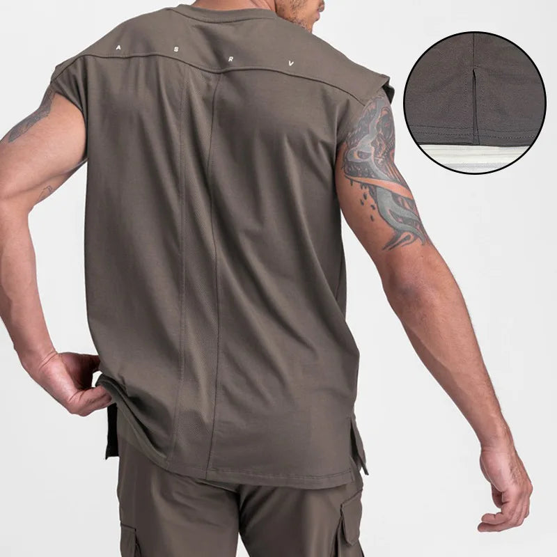 Men's Summer Casual Tank Top Gym Fitness Quick Dry Running/Sleeveless Shirt Sports Vest Undershirt Male Bodybuilding Clothing