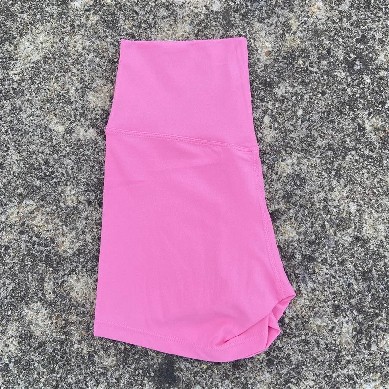Solid Color Women Fitness Sport Shorts High Waist Athletic Yoga Shorts/Leg Cycling Comprehensive Training Jogging Squat